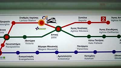 Athens metro map