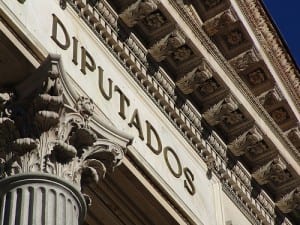 The Congreso has an impressive marble facade.