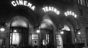 The Odeon theater at night