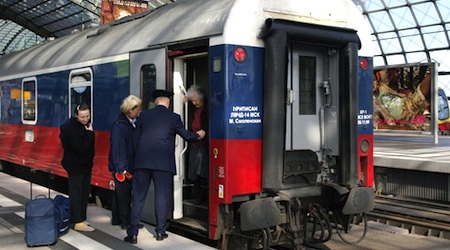 The Moskva Express, pictured in Berlin, might be extended to Paris. Photo &copy; hidden europe magazine