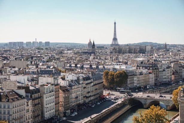 aerial view of Paris