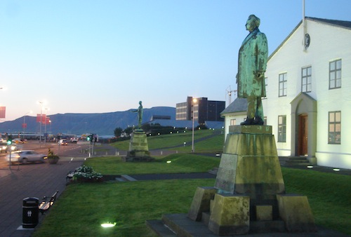 The Icelandic prime minister's office in Reykjavik on a summer night. Photo: Craig Nelson